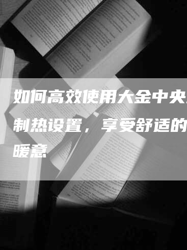 如何高效使用大金中央空调制热设置，享受舒适的室内暖意